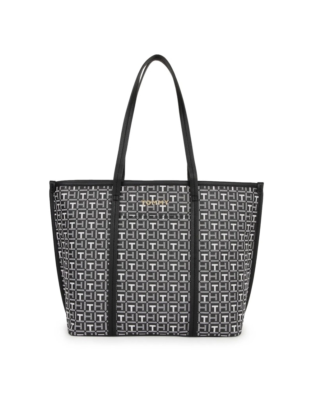 Tommy Hilfiger Black and White Monogram Tote